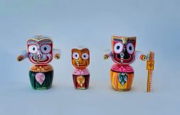 #6. Jagannatha Baladeva Subhadra Deities 4 plus inches Neem Wood